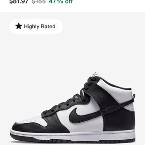 Nike Black and White Dunk High Sneakers